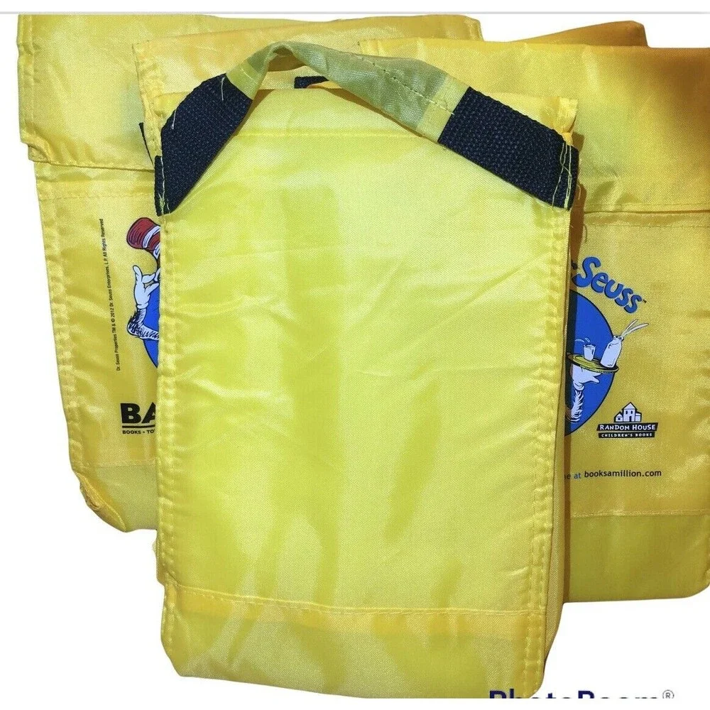 Dr. Seuss Lunch Bags 2012 Cat in the‎ Hat Books a Million 5 Yellow Insulated NEW